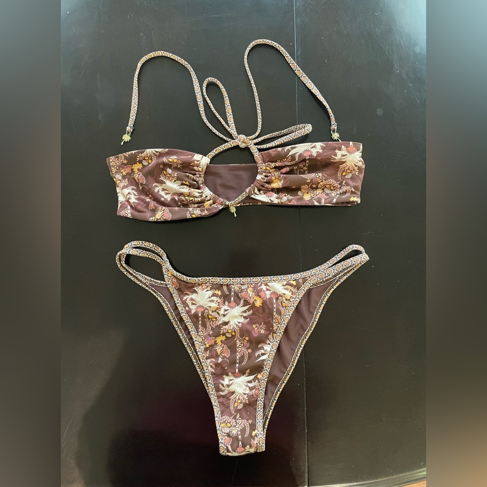 Bydee Brown Bandeau Bikini Set  - Women's Swim